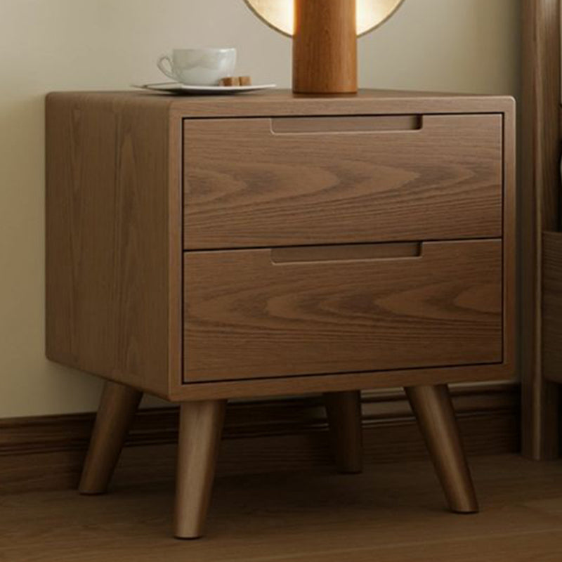 Table de nuit carrée en bois de caoutchouc moderne avec 1/2 tiroir pour chevet 