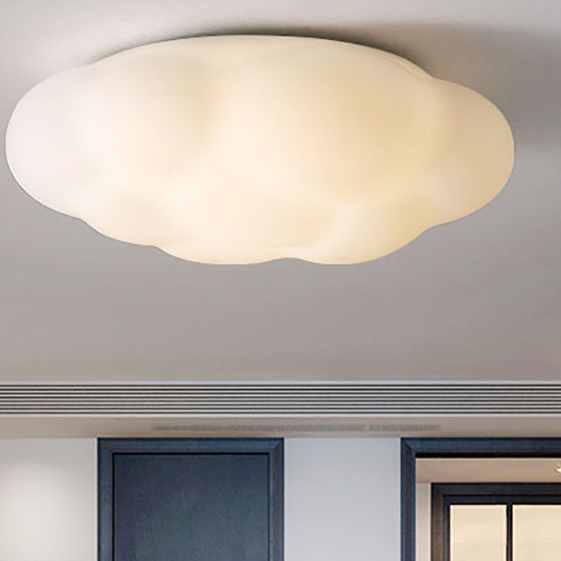 Modern Simplicity Cloud PE Shade Hardware LED Flush Mount Ceiling Light For Bedroom