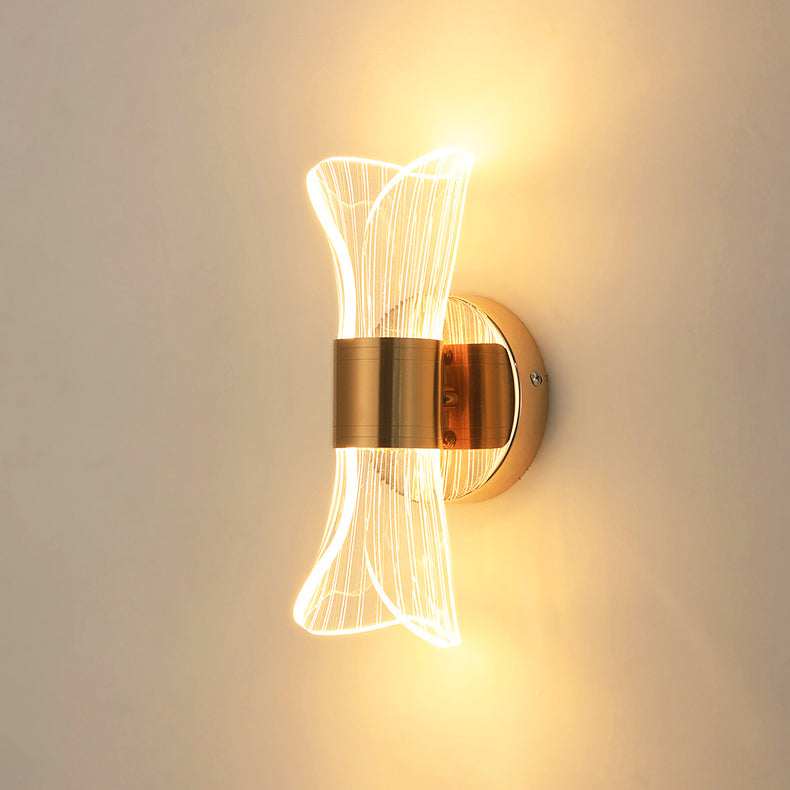 Zeitgenössische Luxus Horn Form Acryl Eisen LED Wandleuchte Lampe Für Wohnzimmer 