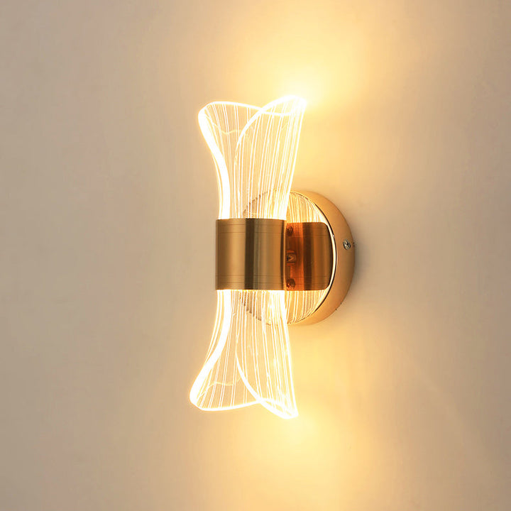 Zeitgenössische Luxus Horn Form Acryl Eisen LED Wandleuchte Lampe Für Wohnzimmer 