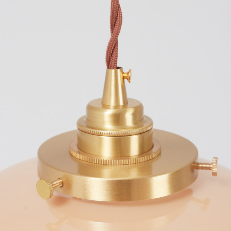 Lustre suspendu en laiton et verre nordique contemporain à 1 lumière pour salon 