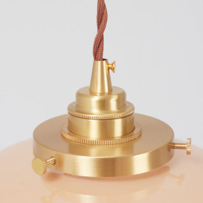 Lustre suspendu en laiton et verre nordique contemporain à 1 lumière pour salon 