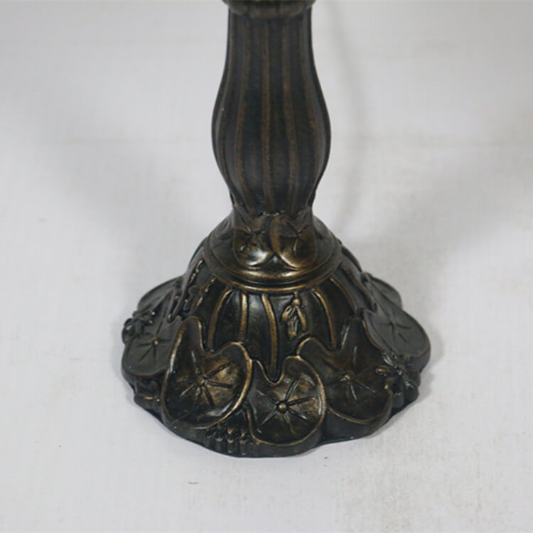 Tiffany Retro Mediterrane Blätter Buntglas 1-Licht Tischlampe 
