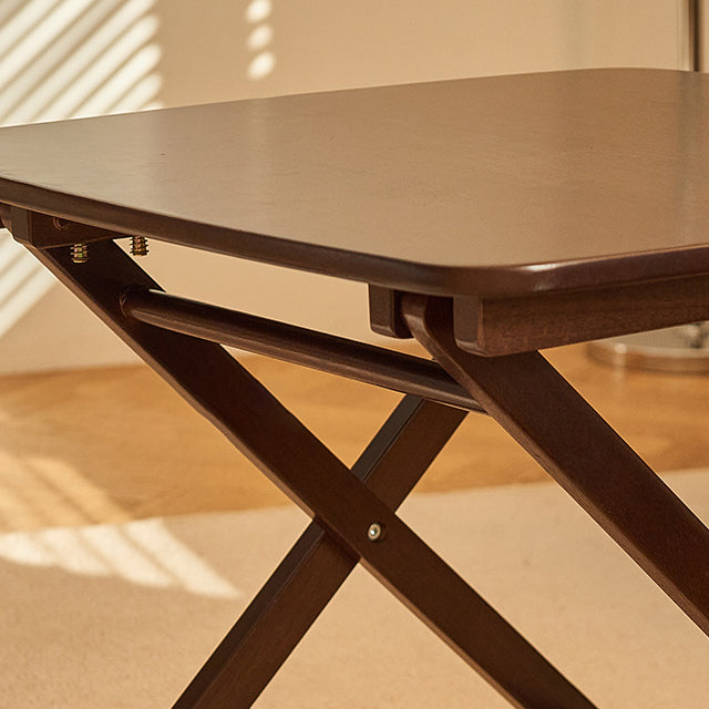Traditioneller klappbarer quadratischer Tisch aus Kautschukholz im Vintage-Stil für das Wohnzimmer 