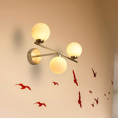 Moderne Mid-Century Glaskugel 1/2/3-Licht Wandleuchte Lampe für Schlafzimmer 