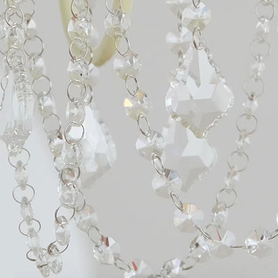 Modern Shabby Chic Candelabra Iron Crystal 4/5/6/8 Light Chandelier For Living Room