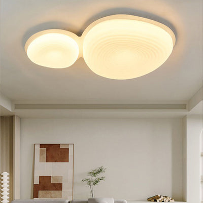 Modern Minimalist Oval Iron PE Rotomolded LED Flush Mount Ceiling Light For Bedroom