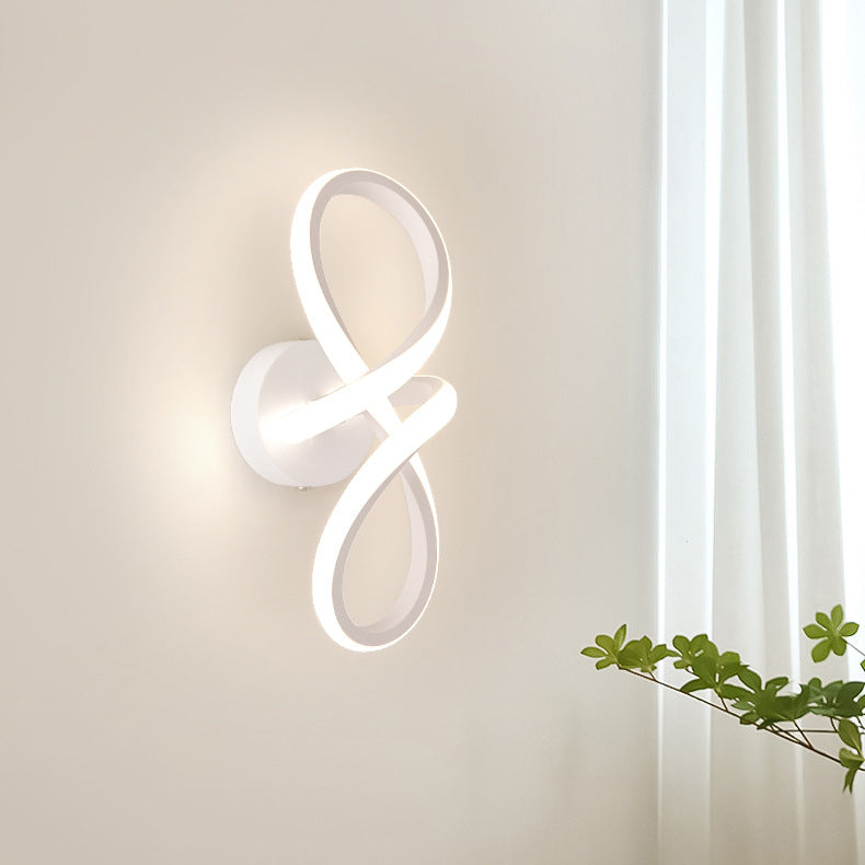 Zeitgenössische kreative Spiralring Eisen Silikon LED Wandleuchte Lampe für Schlafzimmer 