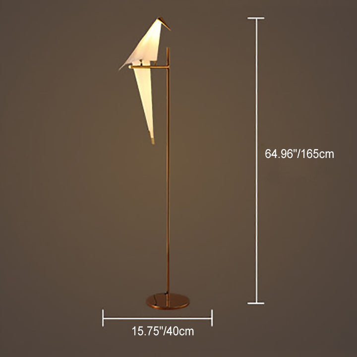 Lampe sur pied moderne nordique créative en fer avec 1/2 lumière en forme d'oiseau 