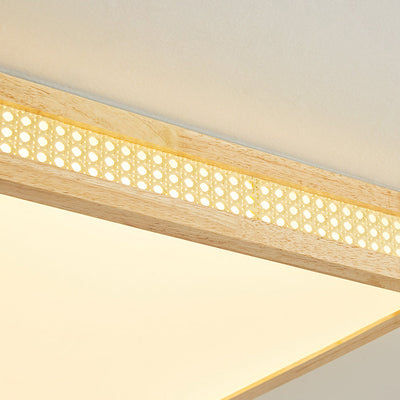 Luz de techo empotrada LED de madera acrílica cuadrada minimalista moderna para dormitorio 