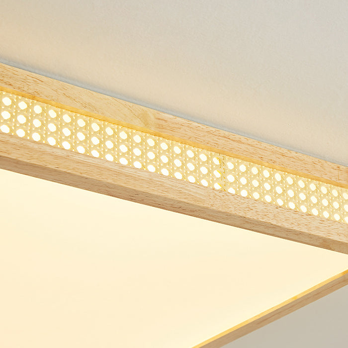 Luz de techo empotrada LED de madera acrílica cuadrada minimalista moderna para dormitorio 