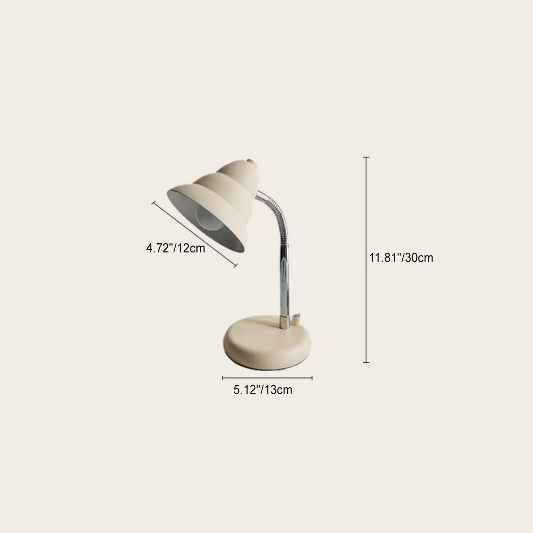 Contemporary Nordic Cream Yellow Cone Iron Adjustable 1-Light Table Lamp For Bedroom