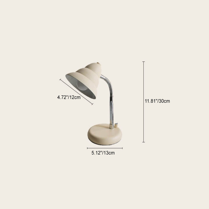 Contemporary Nordic Cream Yellow Cone Iron Adjustable 1-Light Table Lamp For Bedroom