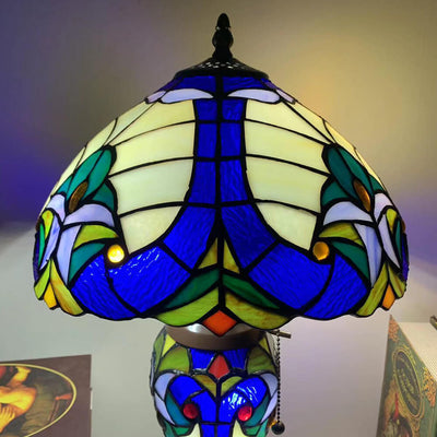 Tiffany Exquisite European Style Stained Glass 3-Light Table Lamp