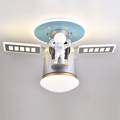 Creative Simplicity Spaceman Astronaut LED Kids Flush Mount Ceiling Light