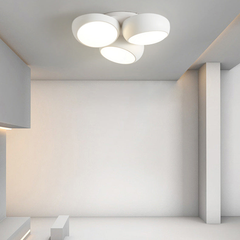 Moderne minimalistische Kombination Runde Eisen Kunststoff LED Unterputz Deckenleuchte für Wohnzimmer 