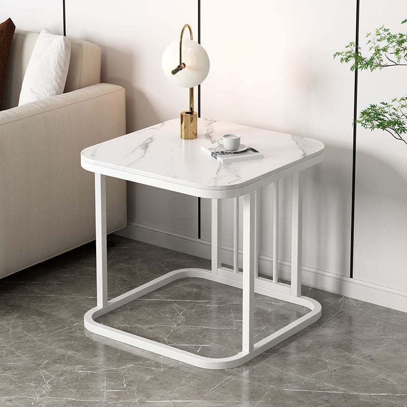 Moderner minimalistischer rechteckiger quadratischer Steintisch aus Eisen für das Wohnzimmer 