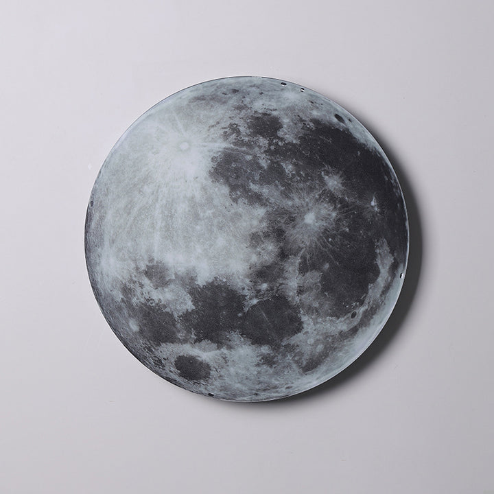 Contemporary Creative Round Moon Iron Acrylic LED Wall Sconce Lamp For Living Room