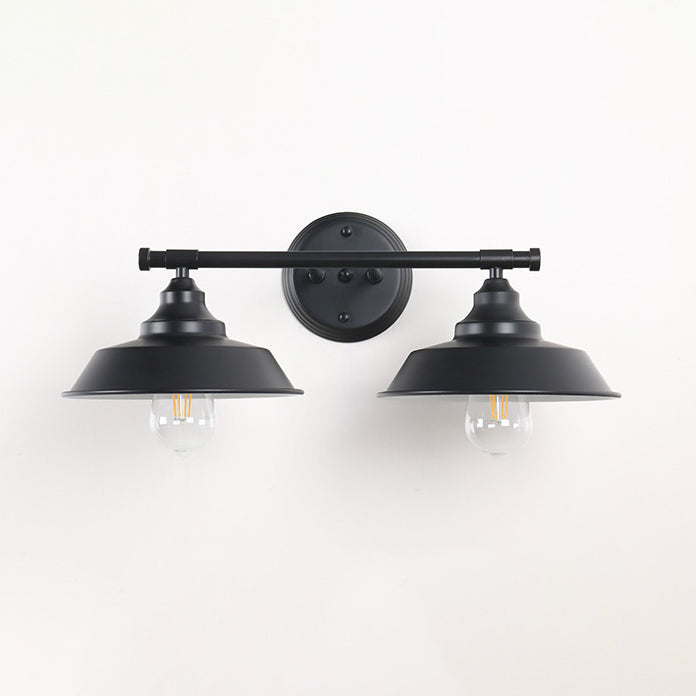 Zeitgenössische industrielle runde Eisen 2/3 Licht Wandleuchte Lampe für Badezimmer 