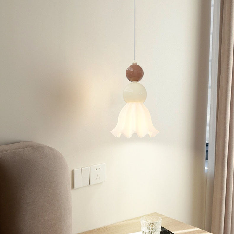 Moderne minimalistische mehrstufige Kugel Eisen PVC 1-Licht Pendelleuchte für Schlafzimmer 