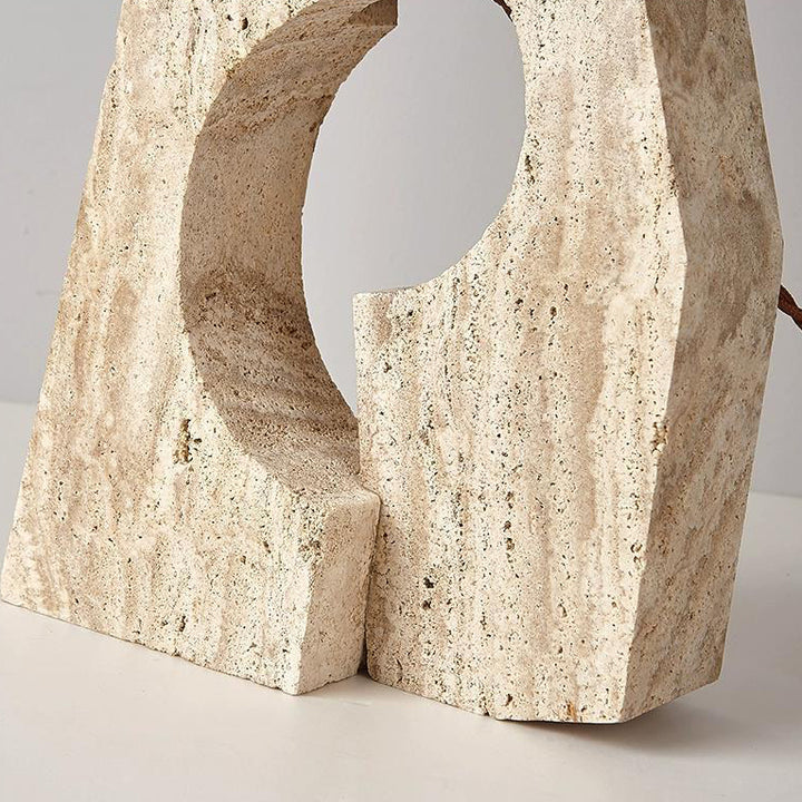 Zeitgenössische kreative Kuppel Stein Stoff 1-Licht Tischlampe für das Studium 