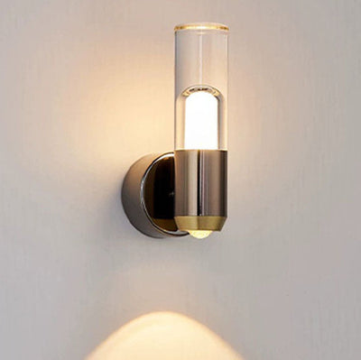 Applique murale LED contemporaine en colonne acrylique en aluminium de luxe pour salon 