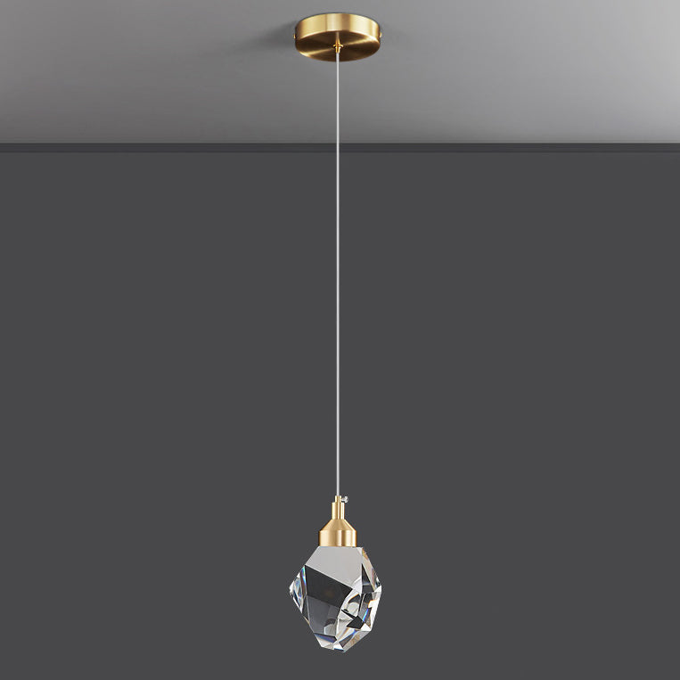 Moderne Luxus funkelnde Kristall Stein Eisen 1-Licht Pendelleuchte für Wohnzimmer