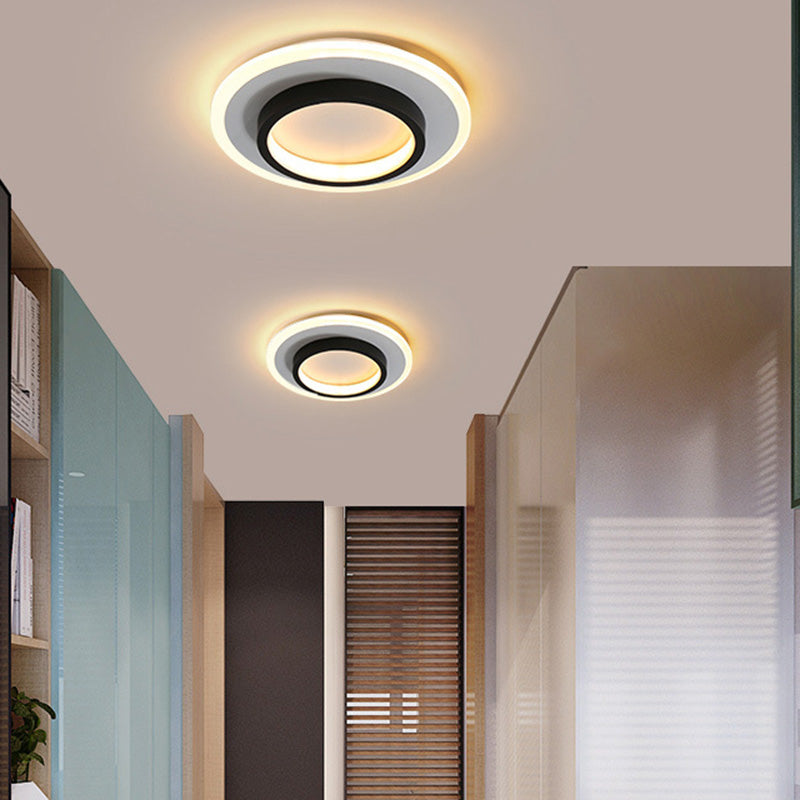 Lumière de plafond LED encastrée en cercle acrylique fer simplicité moderne pour salon 