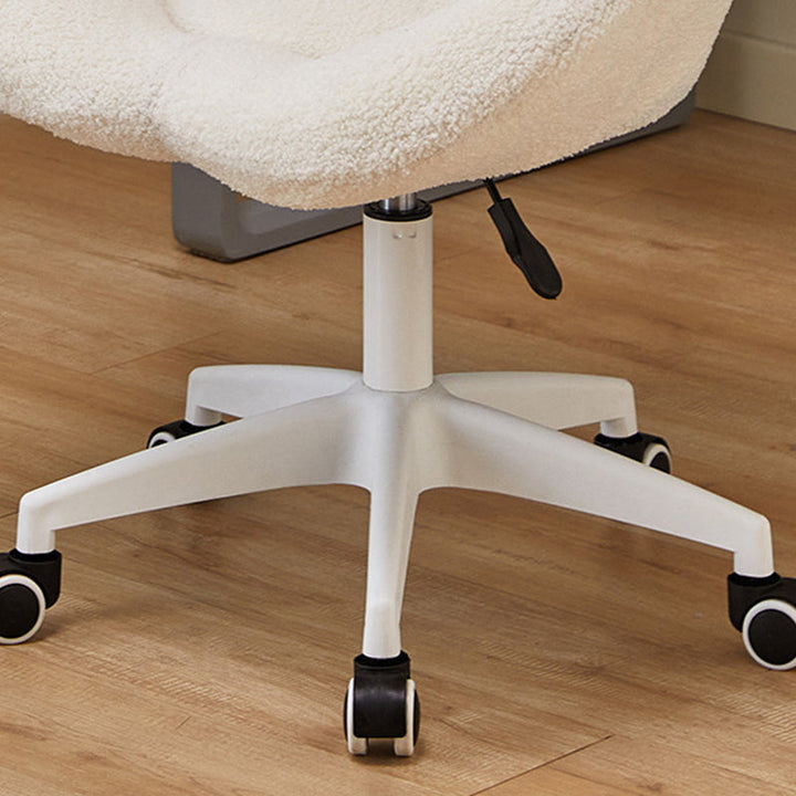 Tabouret de coiffeuse moderne minimaliste rond en métal avec dossier sans accoudoirs en laine d&