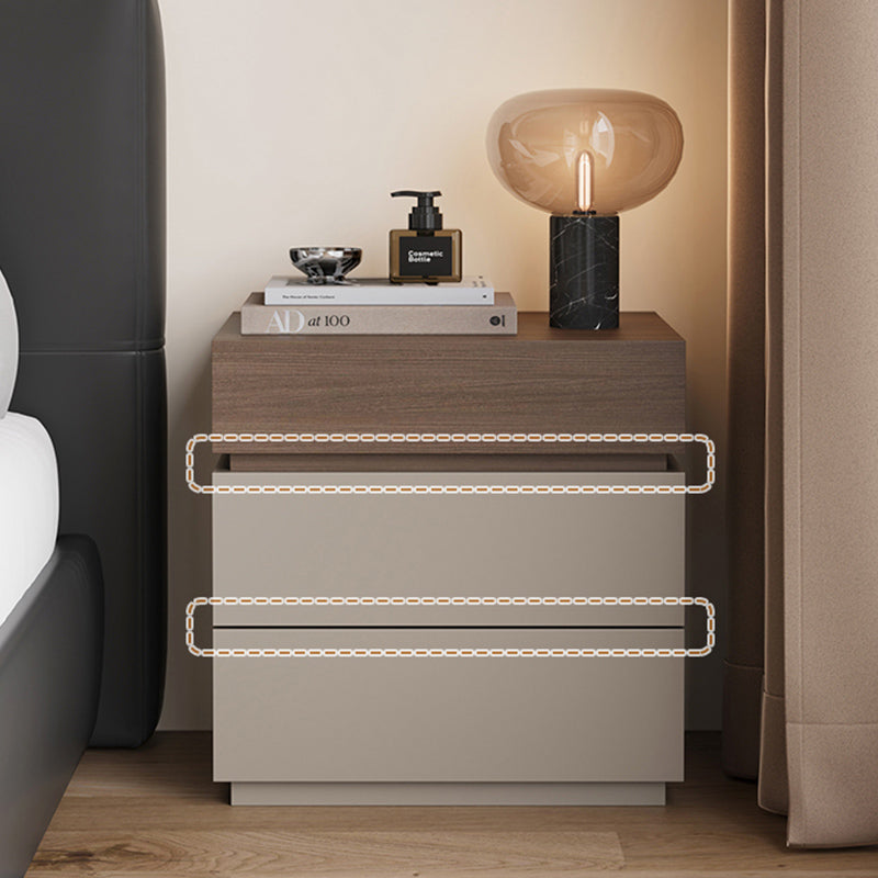 Contemporary Luxury Rectangular Plywood Eucalyptus Wood Nightstand 3-Drawer For Bedroom