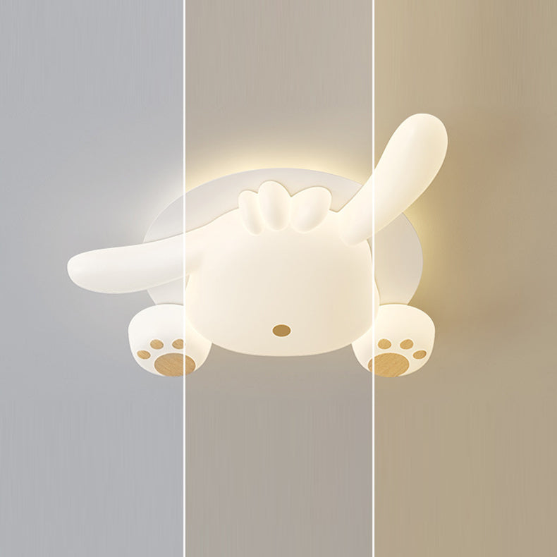 Zeitgenössische kreative Bär Eisen Kunststoff LED Semi-Flush Mount Deckenleuchte für Wohnzimmer 
