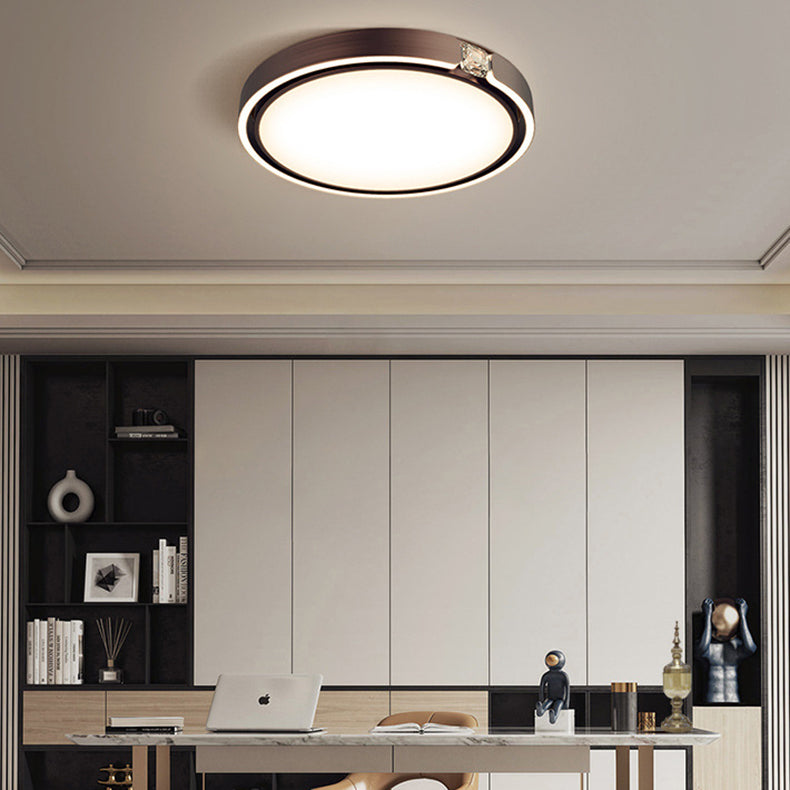 Moderne Luxus Runde Galvanisierte Aluminium Acryl LED Unterputz Deckenleuchte Für Schlafzimmer 