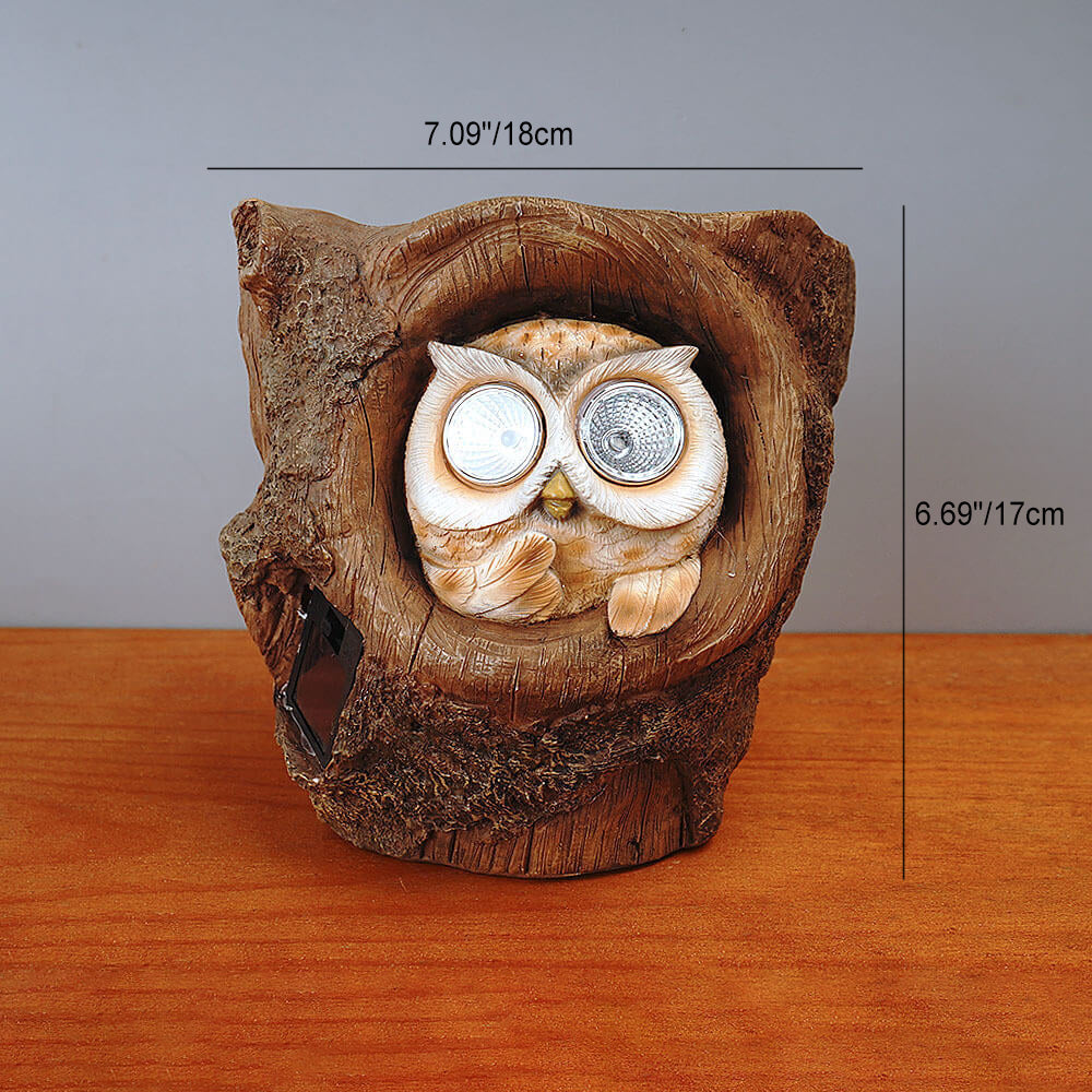 Lampe de table à LED en résine de hibou solaire décoratif moderne 