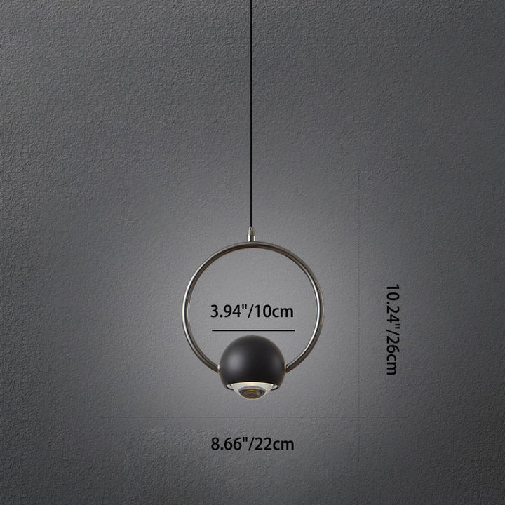 Lustre LED Suspendu Cercle en Aluminium Nordique Contemporain avec Anneau Élévateur pour Chambre 