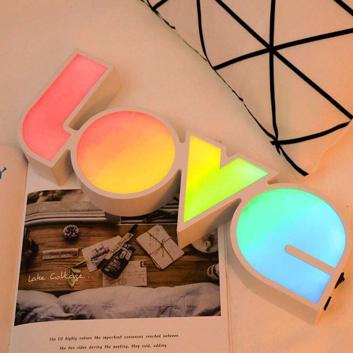 Modern Art Deco Waterproof PS LOVE Letter LED Table Lamp For Bedroom