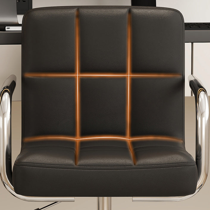 Moderne Einfachheit Leder Stahl SGS Schwamm Quadrat Gitter Schreibtischstuhl Rückenlehne Drehbar Verstellbar Für Home Office 