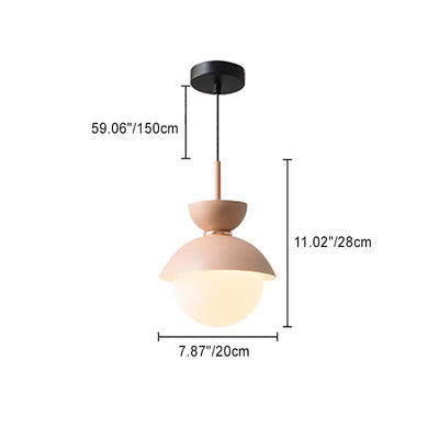 Moderne minimalistische runde Globus Kuppel Metall Glas 1-Licht Pendelleuchte für Wohnzimmer 