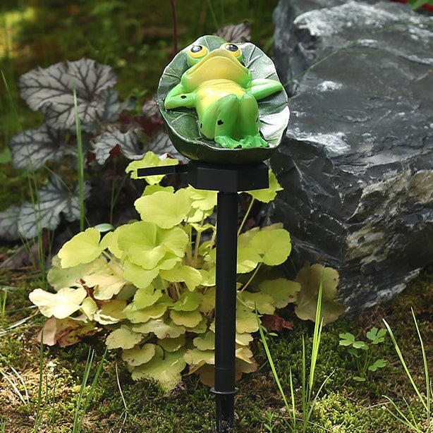 Moderne Art Deco Wasserdichte Solar PP Kunststoff Harz Frosch LED Landschaft Beleuchtung Außen Licht Für Garten 