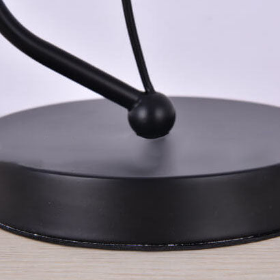 Lámpara de mesa de 1 luz con pantalla de vidrio de flor moderna simple y base de hierro curvada 