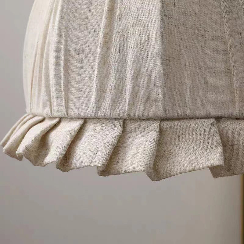 Zeitgenössische Retro Halbkugelförmige Spitze Massivholz Stoff 1-Licht Pendelleuchte Für Schlafzimmer 