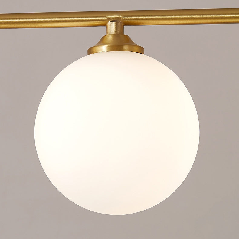 Zeitgenössische nordische Kupferglaskugel-Streifen-Kronleuchter mit 4/5 Lichtern für Esszimmer 
