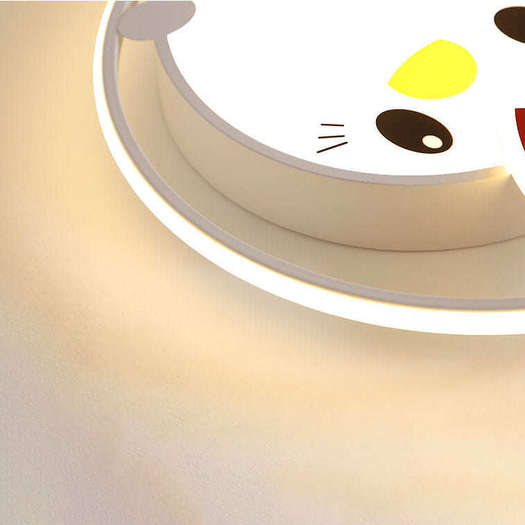 Childlike Cartoon Chick Acrylic Round LED Kids Flush Mount Ceiling Light