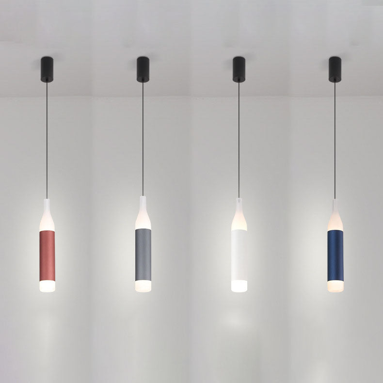 Lampe suspendue LED en aluminium et acrylique, bouteille de vin créative moderne scandinave 