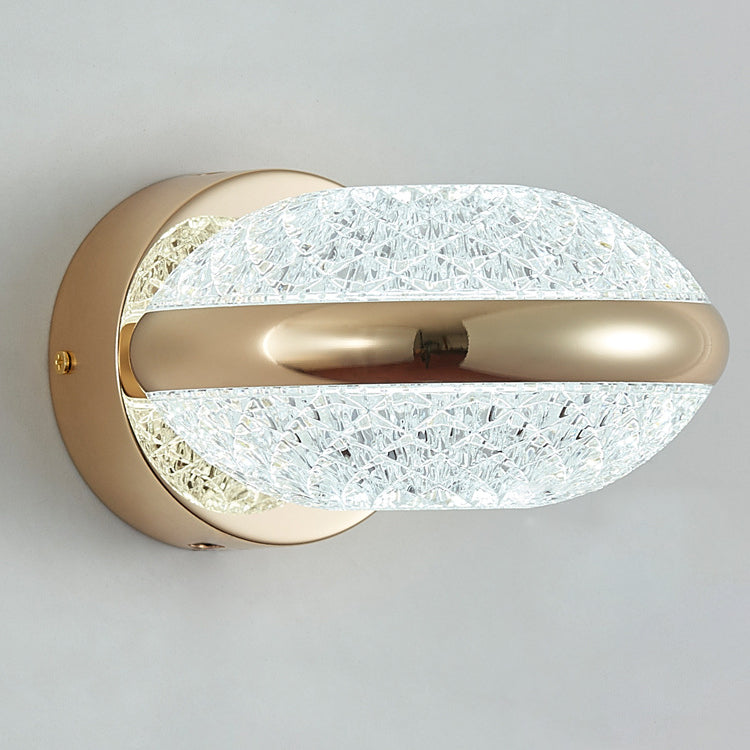 Modern Luxury Iron PMMA Elliptical Round LED Wall Sconce Lamp For Hallway