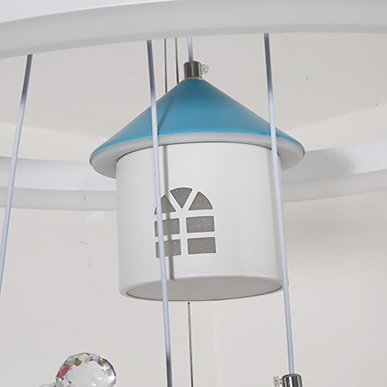 Chandelier LED en fer acrylique pour salon avec branche ronde minimaliste moderne et citrouille 