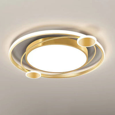 Plafonnier LED rond en fer acrylique de simplicité moderne pour chambre à coucher 