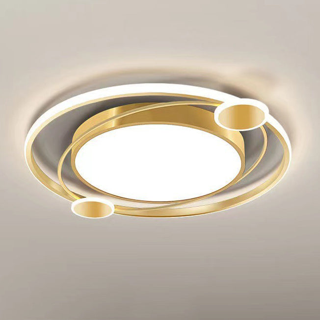 Plafonnier LED rond en fer acrylique de simplicité moderne pour chambre à coucher 