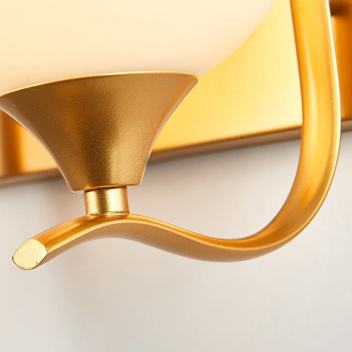 Lámpara de Aplique de Pared de Simplicidad Moderna de Hierro y Vidrio con 1/2 Luces para la Mesita de Noche 