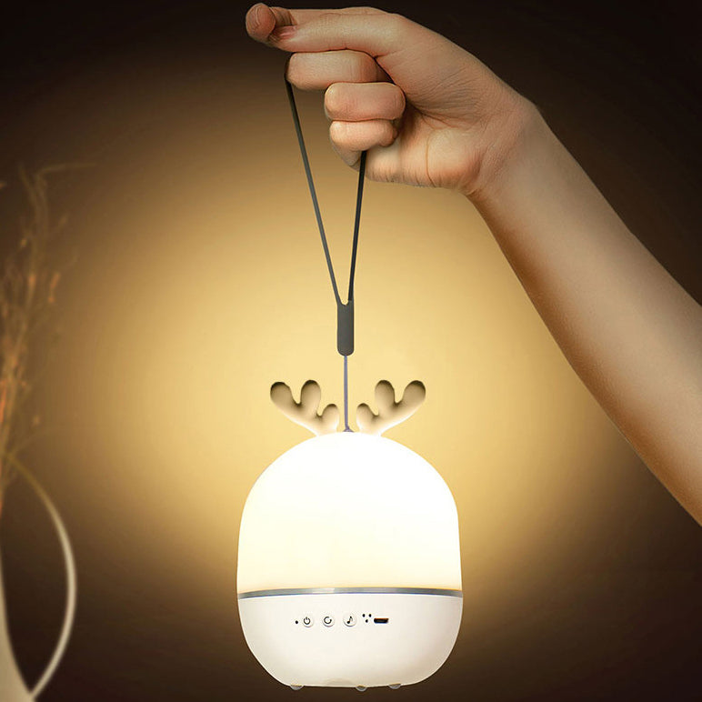 مصباح طاولة LED ABS دائري قابل للإسقاط للأطفال المبدعين المعاصرين على شكل أرنب وغزال لغرفة النوم 
