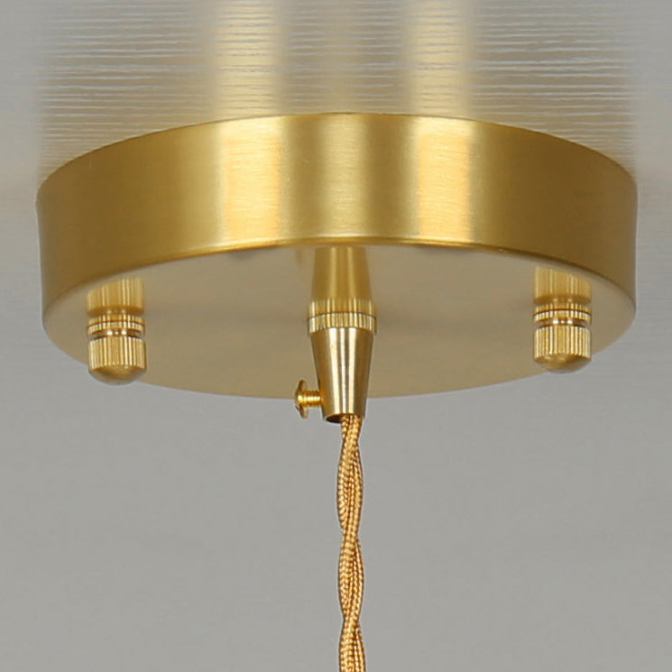 Suspension Luminaire 1-Lumière Moderne de Luxe Carré Cube Cadre en Or Cuivre Abat-jour en Verre Pour Salon 